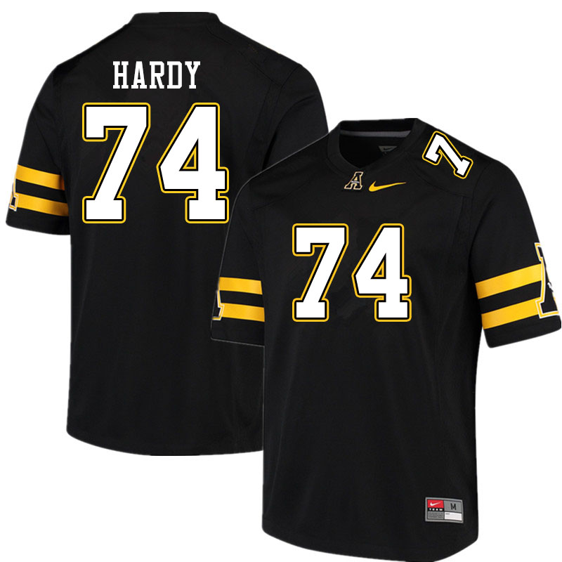 Men #74 Anderson Hardy Appalachian State Mountaineers College Football Jerseys Sale-Black